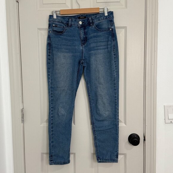 Curve Appeal Jeans Womens 6 Mid Rise Blue Stretch Denim Casual Comfort - Picture 1 of 14